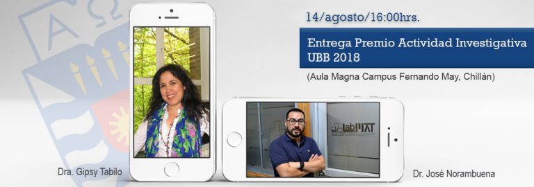 Doctores Gipsy Tabilo y José Norambuena, ganadores de los Premios Investigación UBB 2018