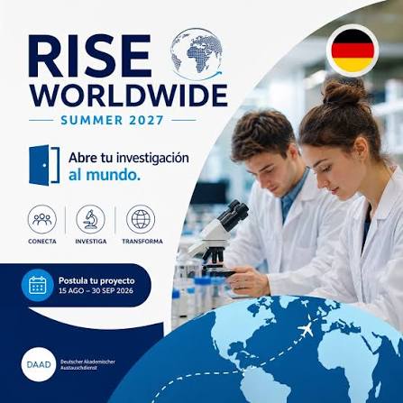Flyer RISE Worldwide Summer 2027 - Abre tu investigación al mundo, DAAD