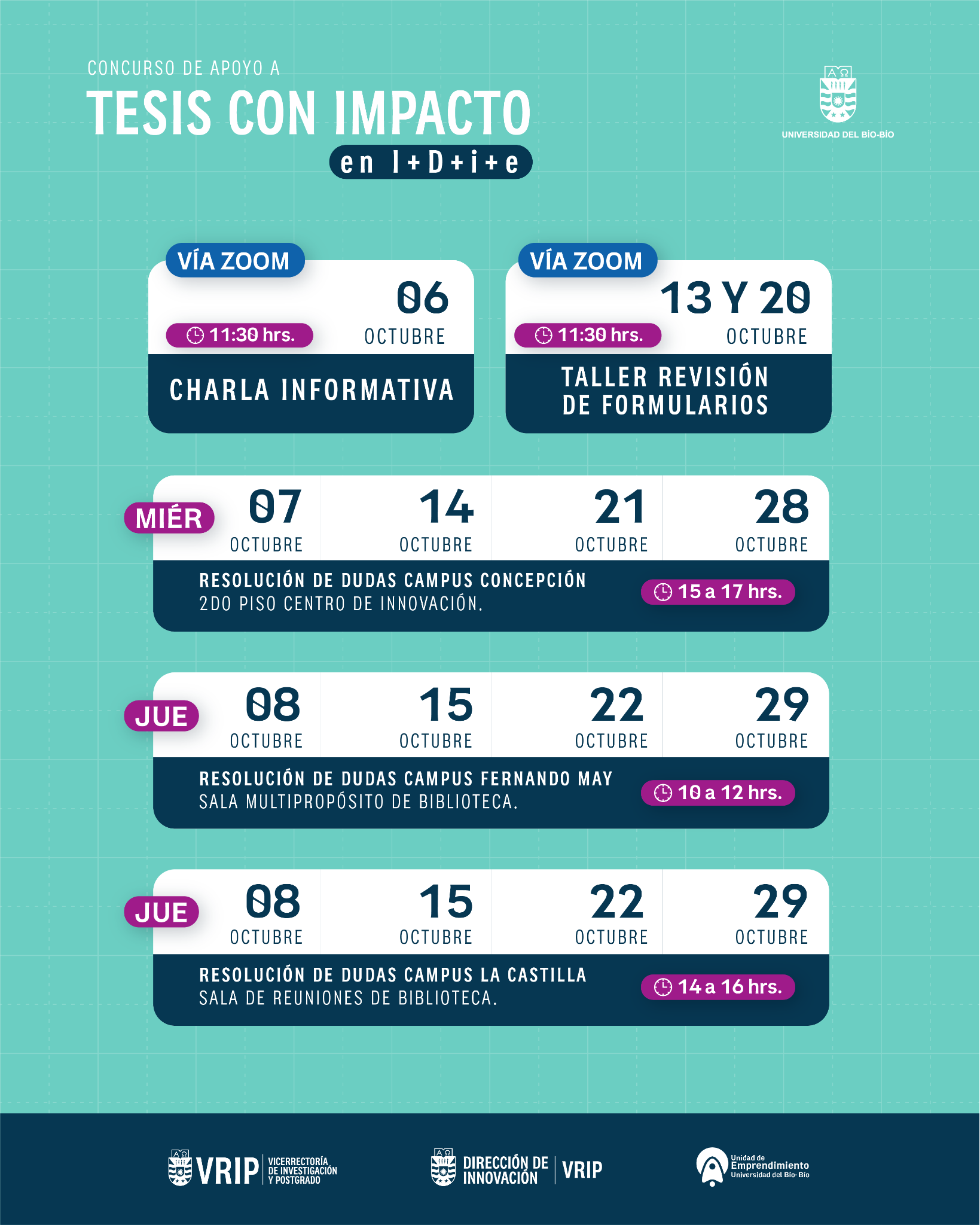 Unidad de Emprendimiento UBB - Instancias de acompañamiento a la postulación